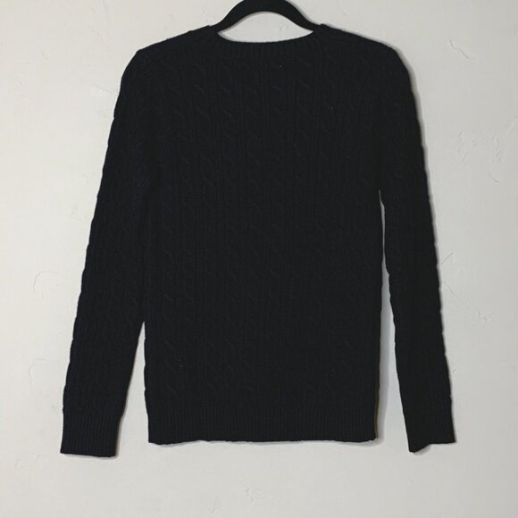 Lynz Pure Women's Cable Knit Modal Blend Long Sleeve Heavy Sweater Size M Black - Picture 3 of 9